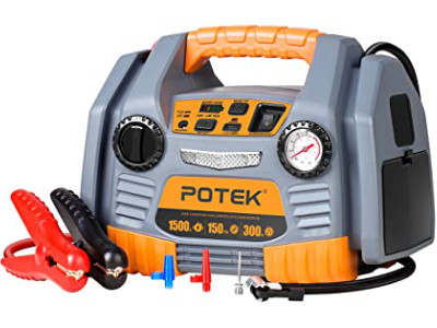 Potek Portable 1500 Jump Starter with Air Compressor